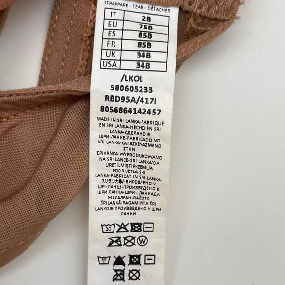 Intimissimi Sheer Mesh Bra Balconette underwire nude tan 34B bralette everyday - Picture 3 of 9